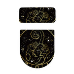 Gold And Black Scorpio Sign Print Toilet Lid And Tank Cover Set