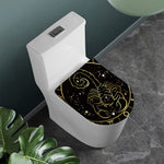Gold And Black Scorpio Sign Print Toilet Lid Cover