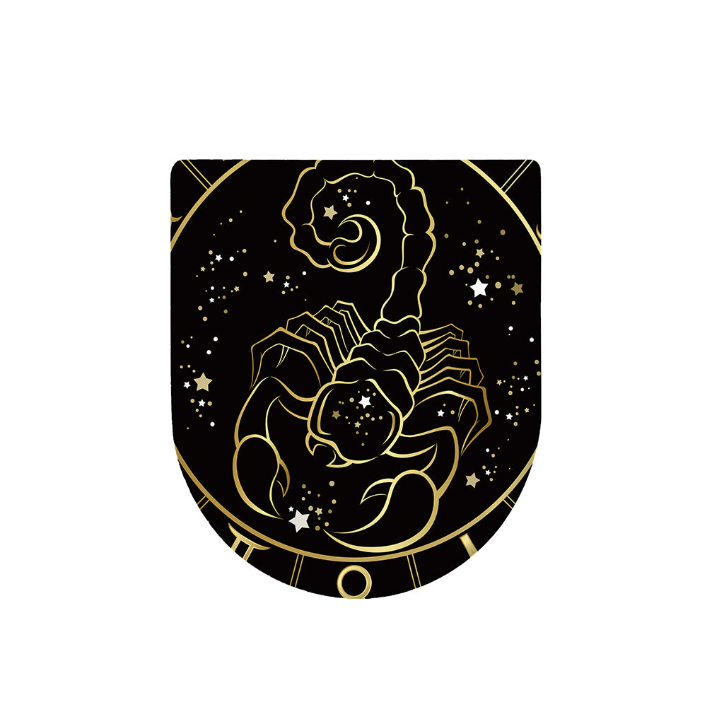 Gold And Black Scorpio Sign Print Toilet Lid Cover