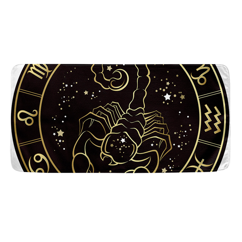 Gold And Black Scorpio Sign Print Towel