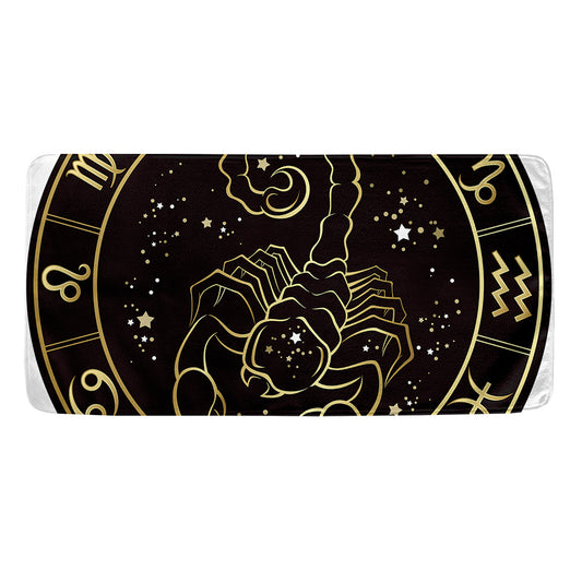 Gold And Black Scorpio Sign Print Towel