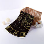 Gold And Black Scorpio Sign Print Towel