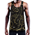 Gold And Black Scorpio Sign Print Men's Workout Tank Top