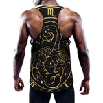 Gold And Black Scorpio Sign Print Training Tank Top