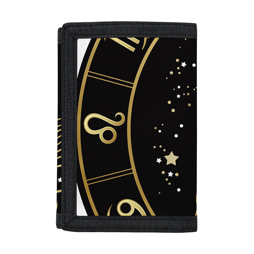 Gold And Black Scorpio Sign Print Trifold Wallet