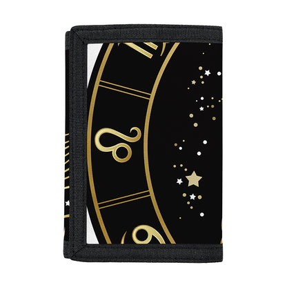 Gold And Black Scorpio Sign Print Trifold Wallet