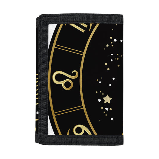 Gold And Black Scorpio Sign Print Trifold Wallet
