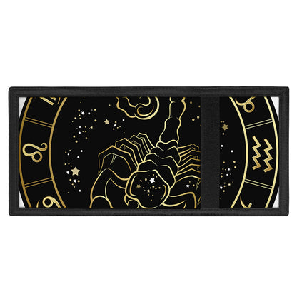 Gold And Black Scorpio Sign Print Trifold Wallet