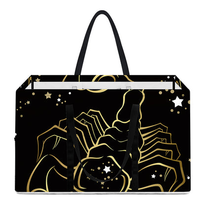 Gold And Black Scorpio Sign Print Utility Tote Bag