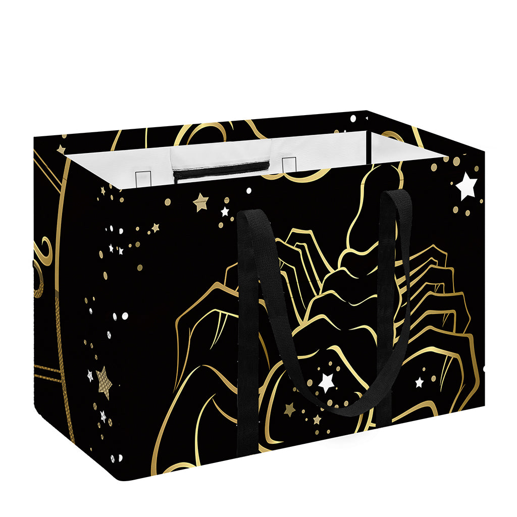 Gold And Black Scorpio Sign Print Utility Tote Bag
