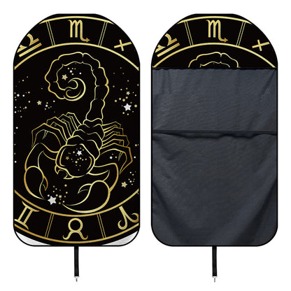 Gold And Black Scorpio Sign Print Waterproof Car Seat Cover