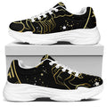 Gold And Black Scorpio Sign Print White Chunky Shoes
