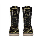 Gold And Black Scorpio Sign Print Winter Boots