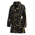 Gold And Black Scorpio Sign Print Women's Bathrobe