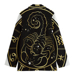 Gold And Black Scorpio Sign Print Women's Blazer