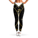 Gold And Black Scorpio Sign Print Women's Leggings