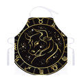 Gold And Black Taurus Sign Print Adjustable Apron