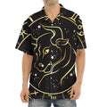 Gold And Black Taurus Sign Print Aloha Shirt