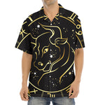 Gold And Black Taurus Sign Print Aloha Shirt