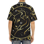 Gold And Black Taurus Sign Print Aloha Shirt