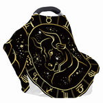 Gold And Black Taurus Sign Print Baby Seat Cover