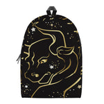 Gold And Black Taurus Sign Print Backpack