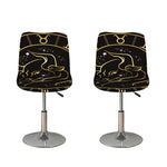 Gold And Black Taurus Sign Print Bar Stool Covers