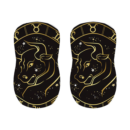 Gold And Black Taurus Sign Print Bar Stool Covers