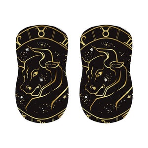 Gold And Black Taurus Sign Print Bar Stool Covers