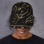 Gold And Black Taurus Sign Print Baseball Cap