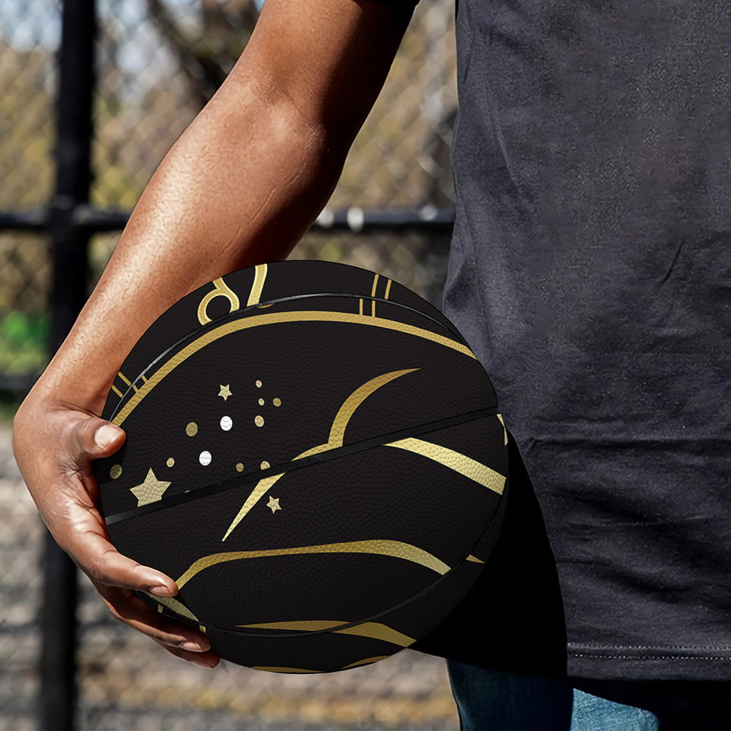 Gold And Black Taurus Sign Print Basketball