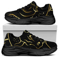 Gold And Black Taurus Sign Print Black Chunky Shoes