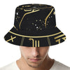 Gold And Black Taurus Sign Print Bucket Hat