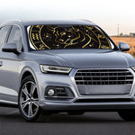 Gold And Black Taurus Sign Print Car Windshield Sun Shade