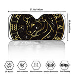Gold And Black Taurus Sign Print Car Windshield Sun Shade