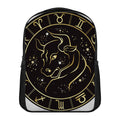 Gold And Black Taurus Sign Print Casual Backpack