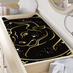 Gold And Black Taurus Sign Print Changing Pad Cover