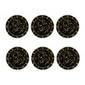 Gold And Black Taurus Sign Print Coaster Set