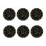 Gold And Black Taurus Sign Print Coaster Set