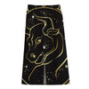 Gold And Black Taurus Sign Print Cotton Front Slit Maxi Skirt