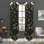Gold And Black Taurus Sign Print Curtain