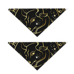 Gold And Black Taurus Sign Print Dog Bandana