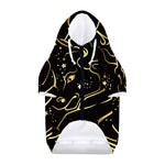 Gold And Black Taurus Sign Print Dog Zip Up Hoodie