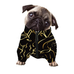 Gold And Black Taurus Sign Print Dog Zip Up Jacket