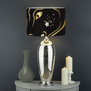 Gold And Black Taurus Sign Print Drum Lamp Shade