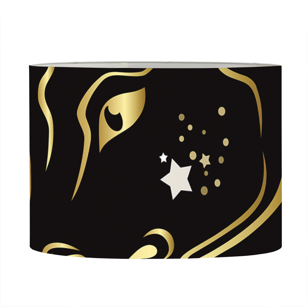 Gold And Black Taurus Sign Print Drum Lamp Shade