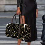 Gold And Black Taurus Sign Print Duffle Bag