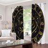 Gold And Black Taurus Sign Print Extra Wide Grommet Curtains