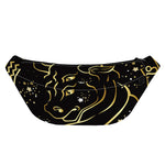 Gold And Black Taurus Sign Print Fanny Pack
