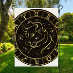 Gold And Black Taurus Sign Print Garden Flag